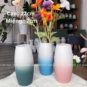 Alternative view of Bình gốm bom vân ngang 22cm