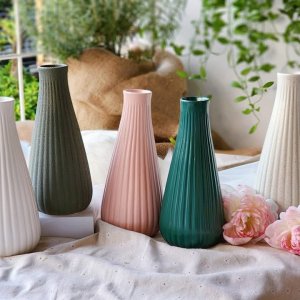 Bình gốm giọt lệ sọc 24cm